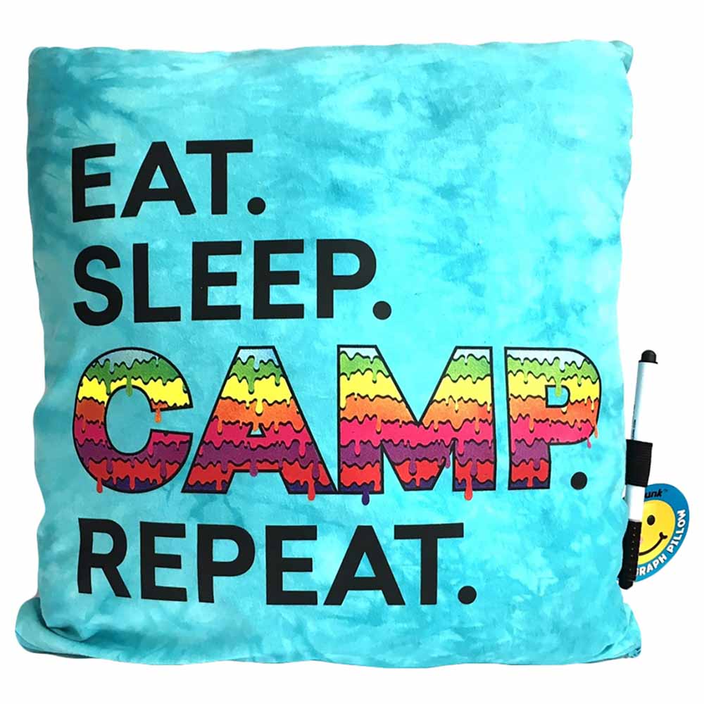 Eat Sleep Camp Repeat Autograph Pillow