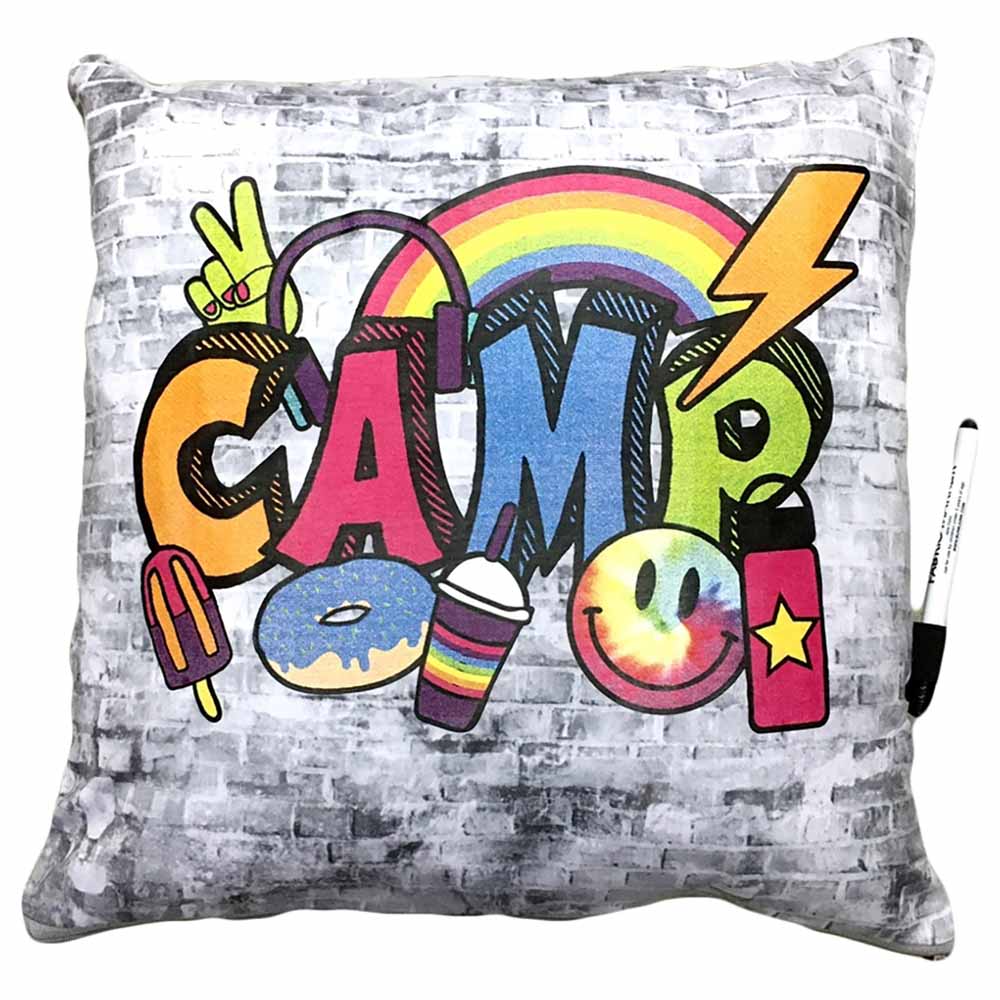Camp Collage Autograph Pillow - One Size